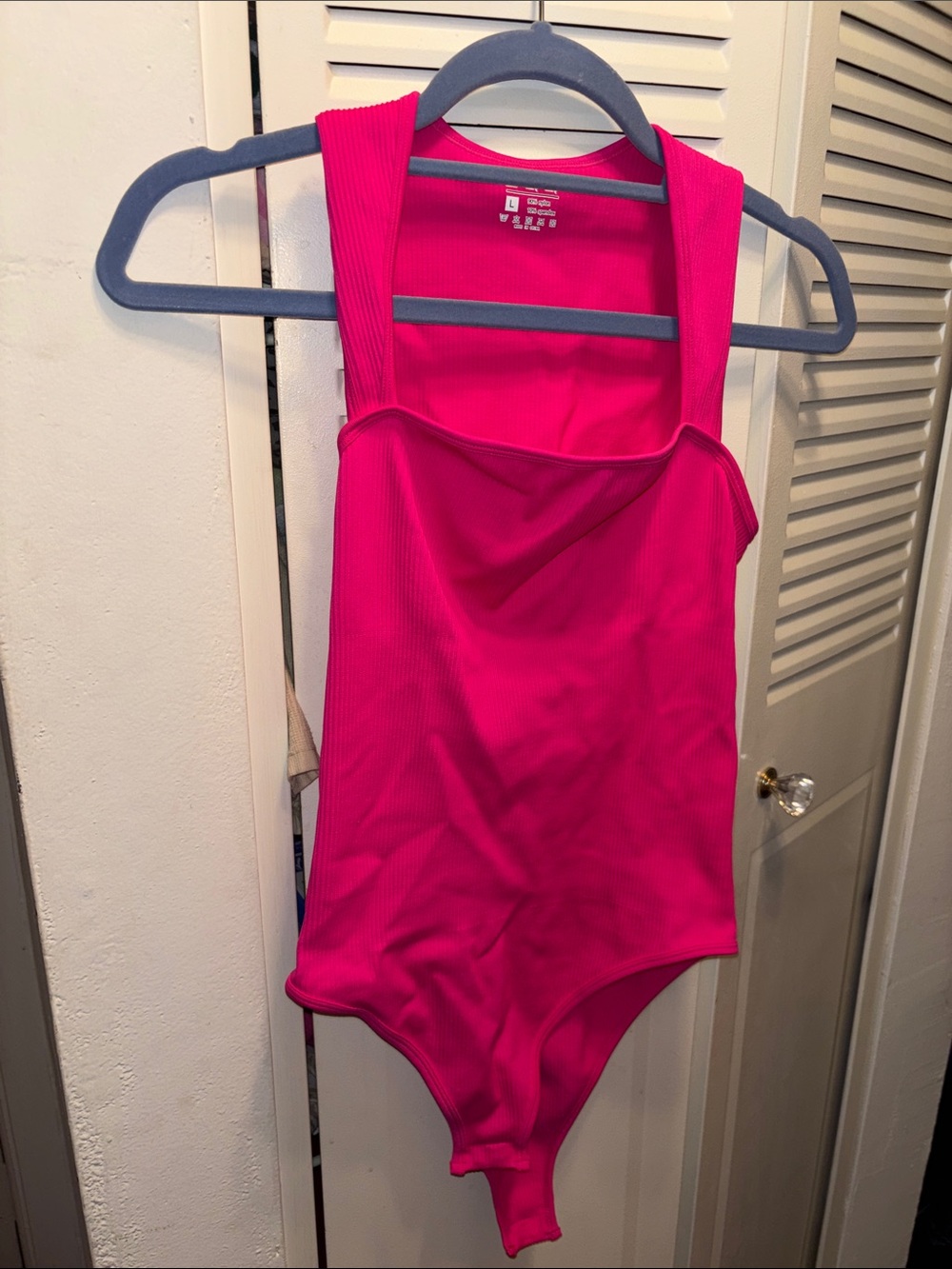 Hot Pink Ribbed Bodysuit
